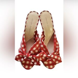 Loeffler Randall Red Gingham Women's Shoes size 9.5
